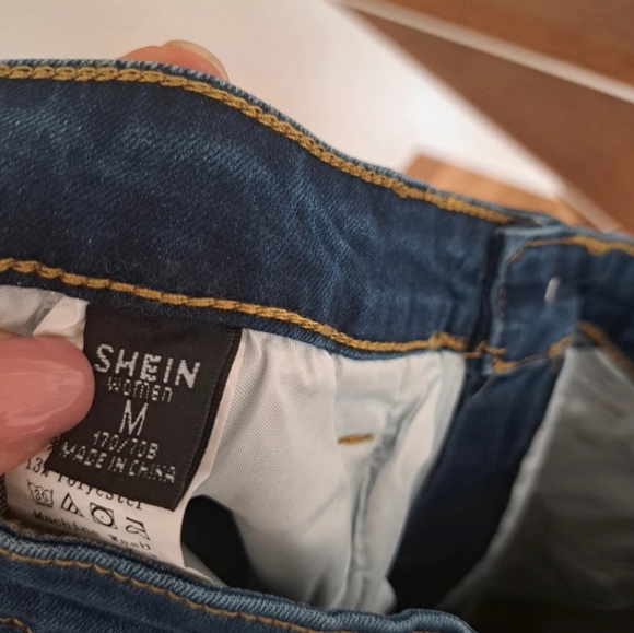 Shein Size M Womens Blue Ripped High Rise High Waist Skinny Jeans Button Zip. - Picture 9 of 9